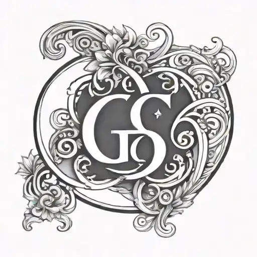 Fusion Between Initials G And J Linear Design For A Couple In Love