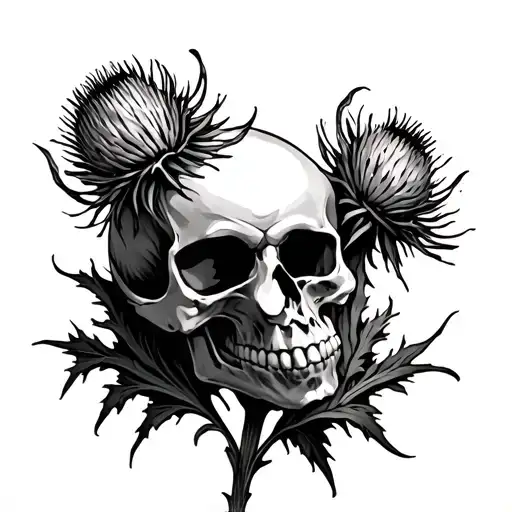 Thistle With A Skull