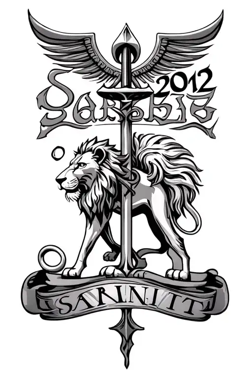 Khanda With Lion And Roman Numerals 2007 With The Name Sarbjit