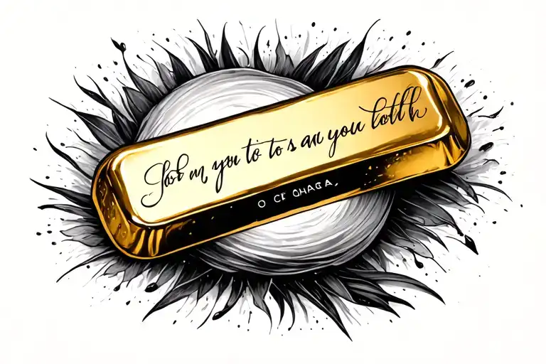 A Gold Bar With A Quote Inside