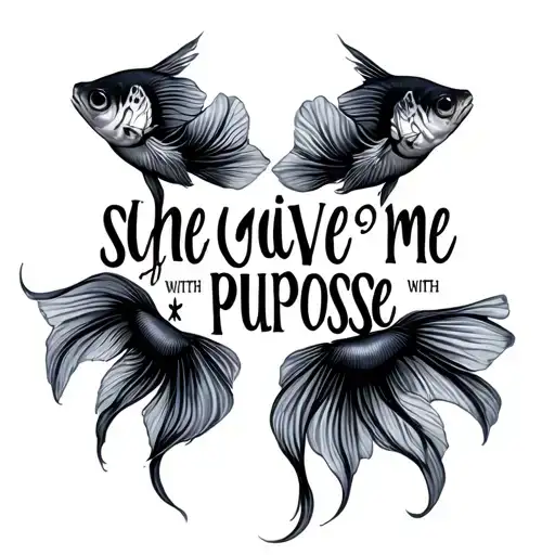 The Quote She Gave Me Purpose With 2 Beta Fish Swimming