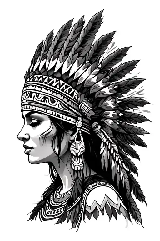 Mictlantecuhtli Headdress Being Worn By Woman Looking Down To Side