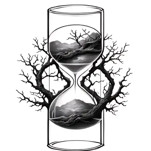 Hourglass With Tree Intertwined