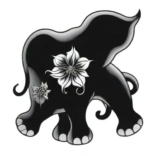 Violet Flower Elephant