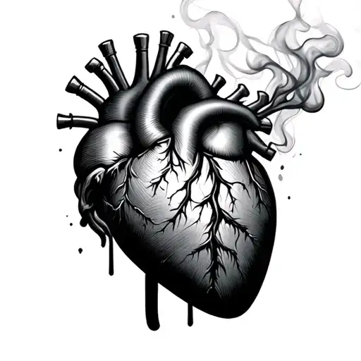 Fami A Whole With A Black Heart From Which Moz Smoke Comes Out