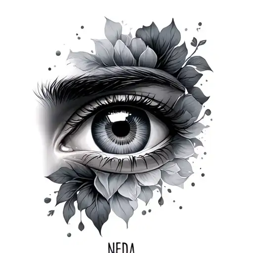 The Combination Of The Name Neda And Eye