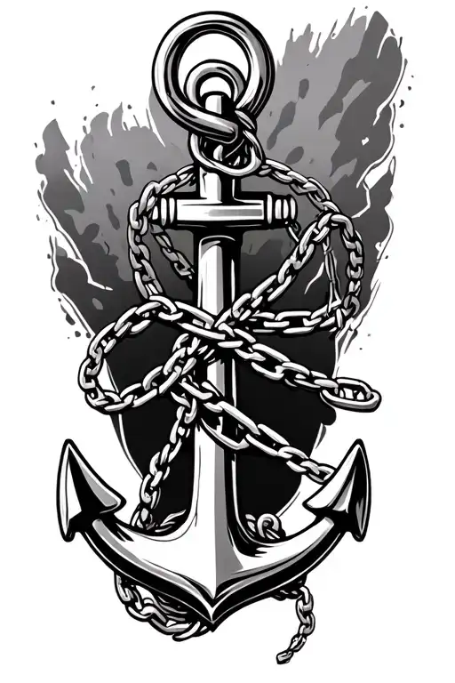 Anchor With Fouled Chain Wrapped Around Forearm