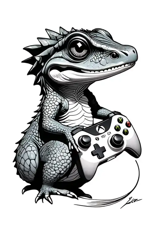 A Geko With An Xbox Controller
