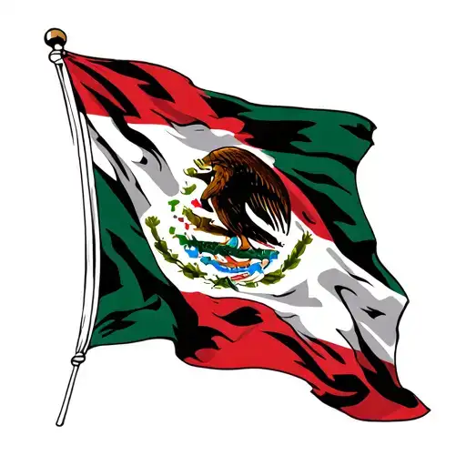 Mexico Flag Intertwined