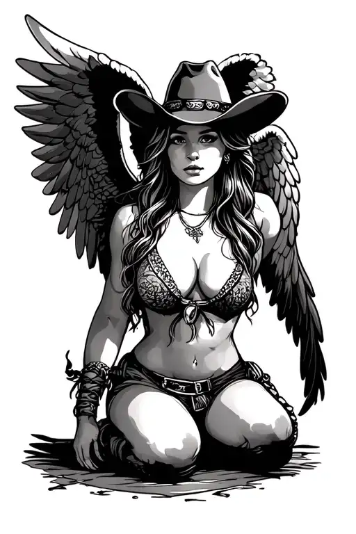 Cowgirl Angel On One Knee