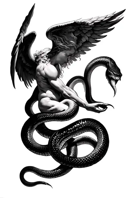 Angel Gabriel Battling Snakes