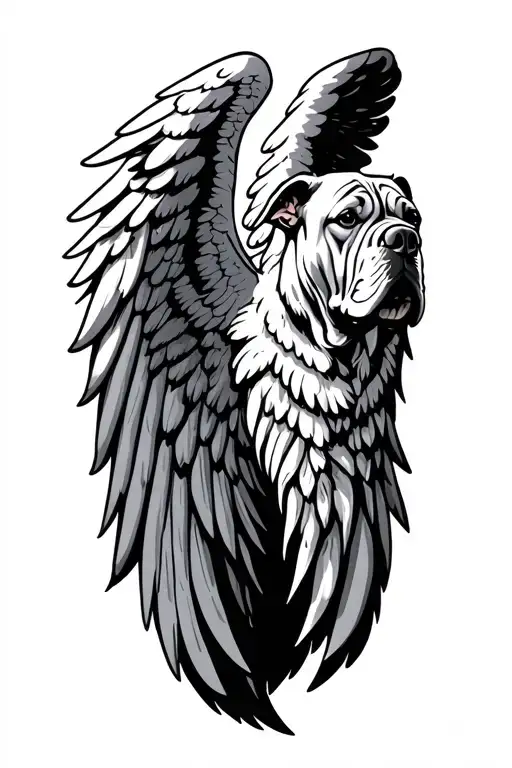 English Mastif Angel Wings Spread Wide