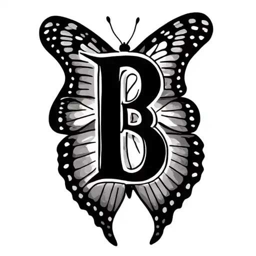 Butterfly With A B Letters