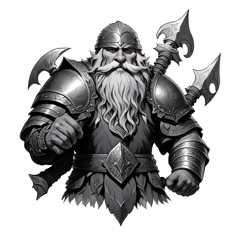 Druid Barbarian Dwarf With Armour