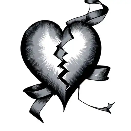 Broken Heart With Ribbon