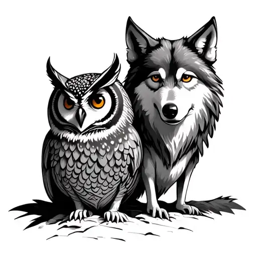 Owl And Wolf