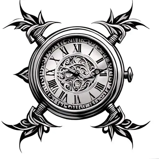 Tribal Pocket Watch With Shade Around