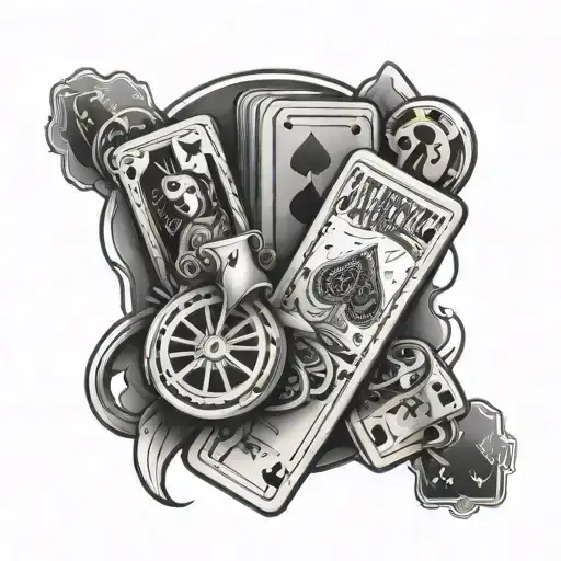 Design A Tattoo Combining Movie Reels And Playing Cards In A Creative Way