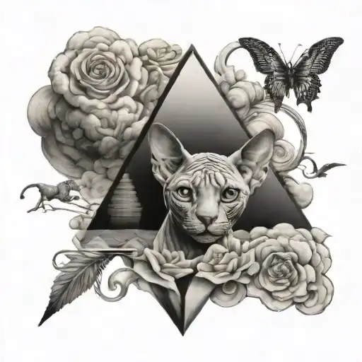 Sphynx Pyramid In A Mirage Dessert Storm