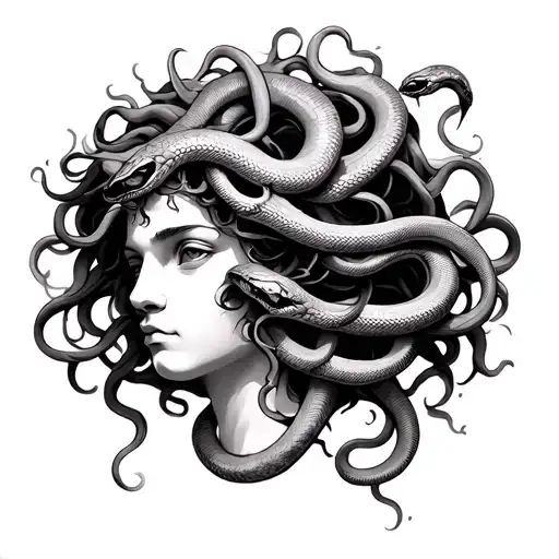 Medusa Head With Snakes Entwined