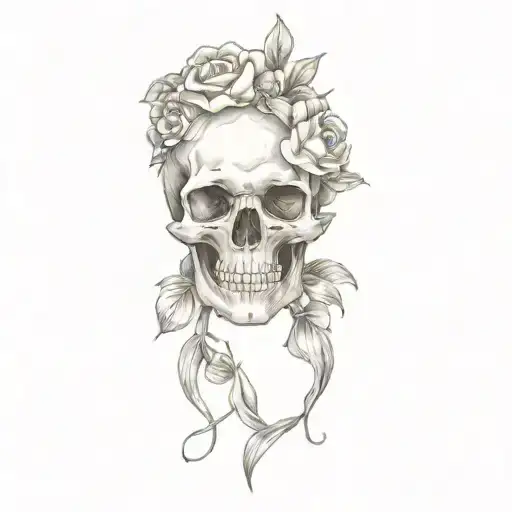 Skull And Flowers
