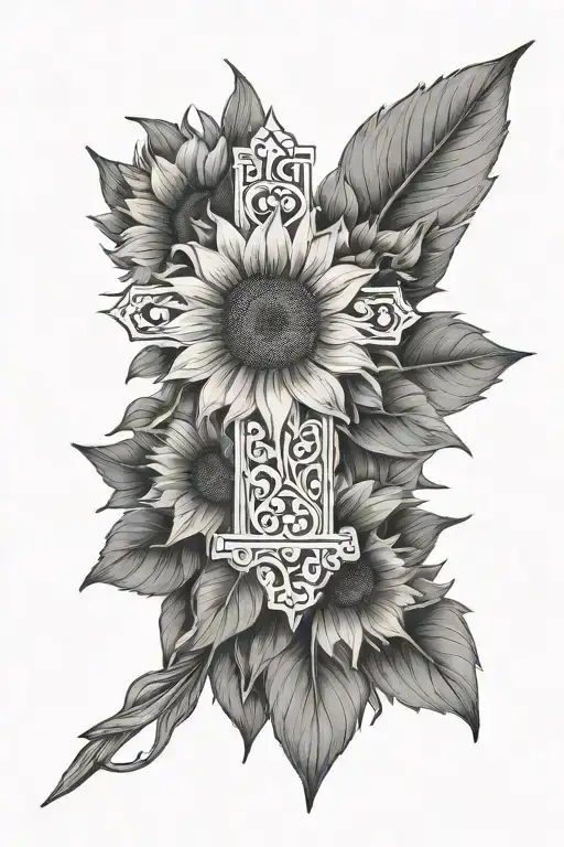 Cross And Sunflower
