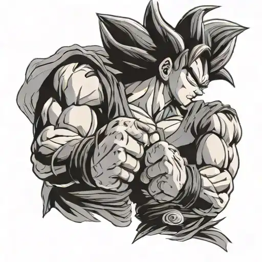 Goku And Vegeta Fist Bumping