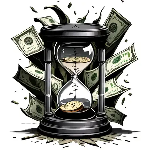Broken Hour Glass Money Falling