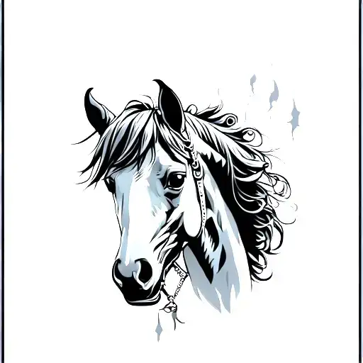 Gothic Horse With Bunking Back Ground