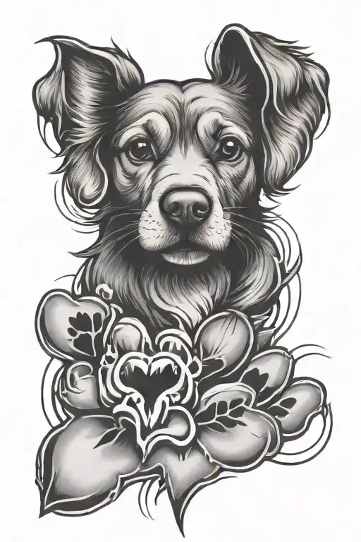 Heart Beat Dog Paw Print