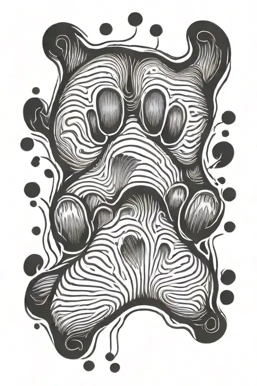 Pulse Line Dog Paw Print