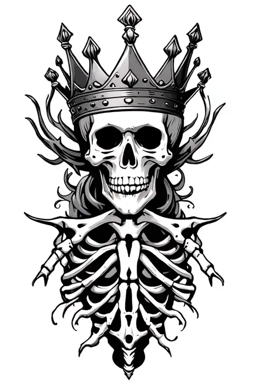 Skeleton Wearing Crown Hanging