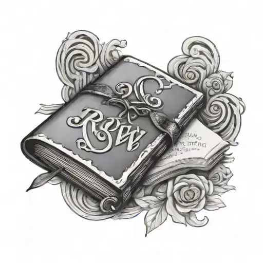 Closed Book With Letters Rgw On The Cover