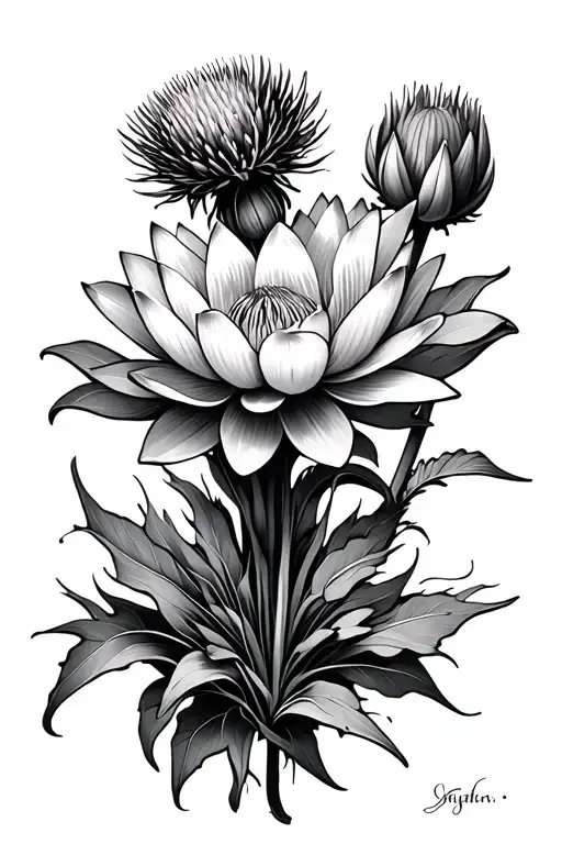 Thistle And Water Lily