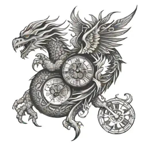 Phoenix Dragon Clock