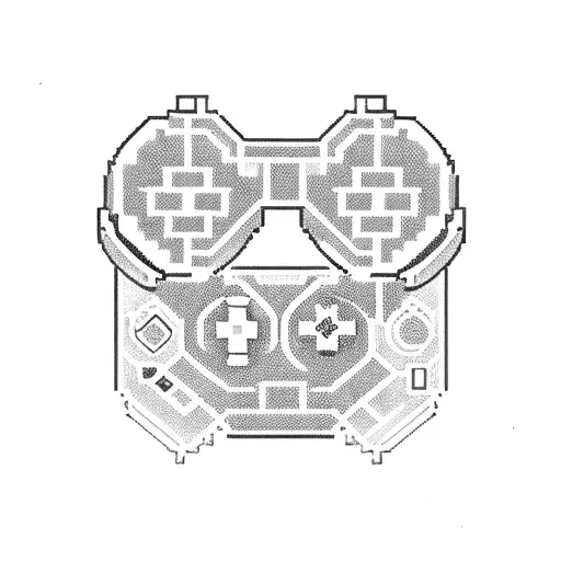 A Pixelated Gaming Controller Surrounded By Iconic Anime Characters