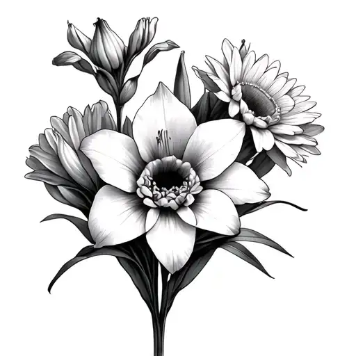 Gladiolus And Chrysanthemum