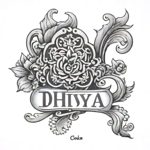 Dhivya Name Tattoo Inspired