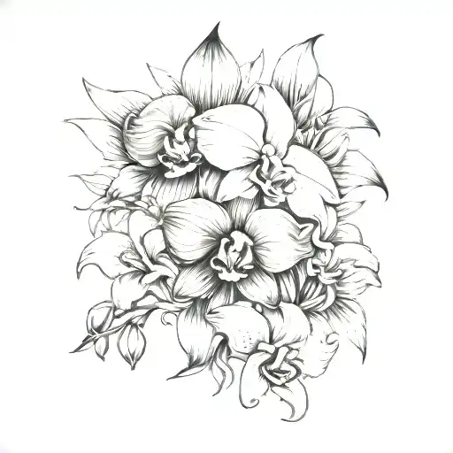 Orchids And Lillies Thigh