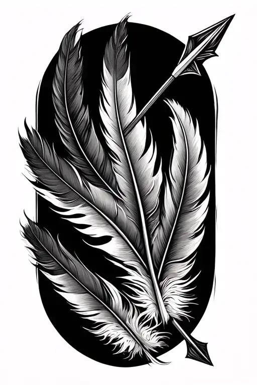 Feather And Arrow Intertwined Representing Strength
