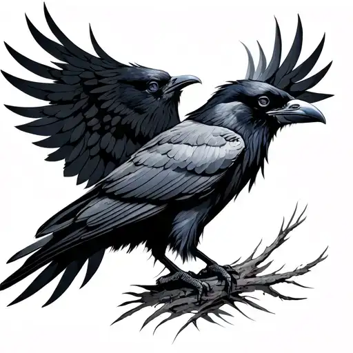 Hugin And Munin Raven