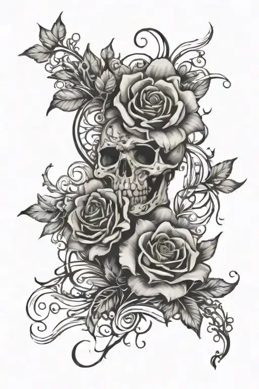 Life Till Death Call My Name Tattoo With Flowers Growing
