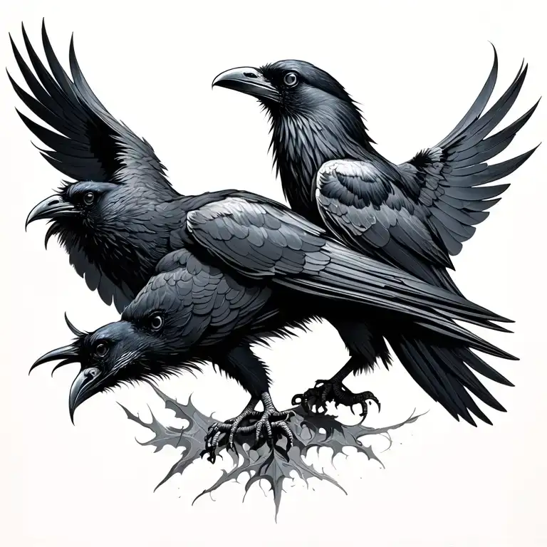 Hugin And Munin Raven