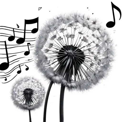 Dandelion Blowing Music Notes