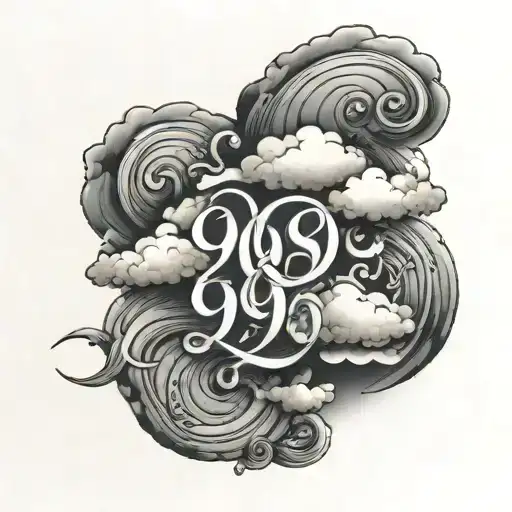999 Symbol And Clouds In The Background With A Quote