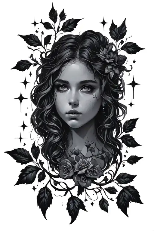 Vines And Sparkling Stars Shining