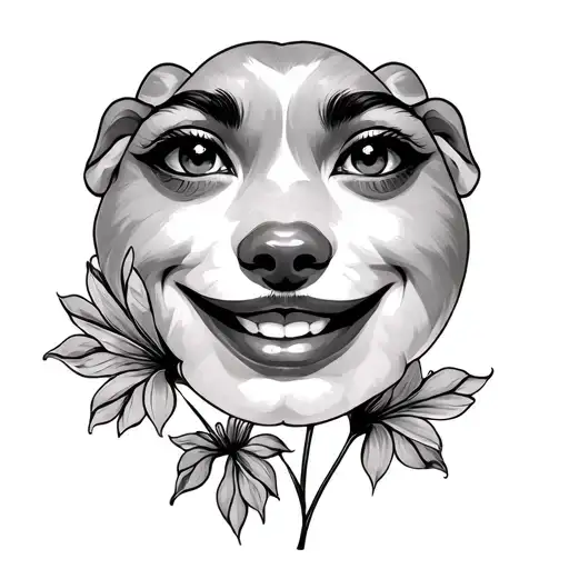 Anam Smiling Face And Flower