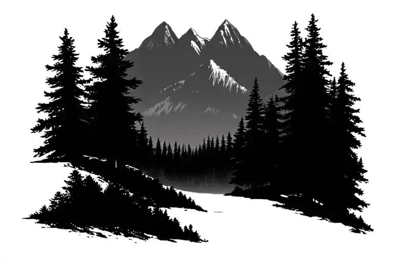Landscape Mountains Filled With Trees