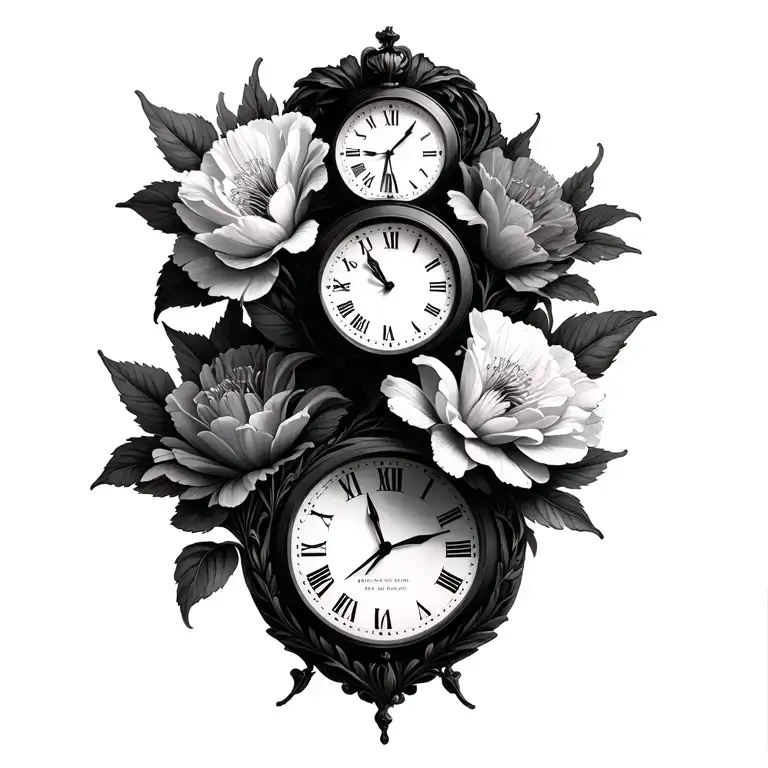 3 Clocks And Anxiety Mental Health And Nature And Marriage And Carnation Flower