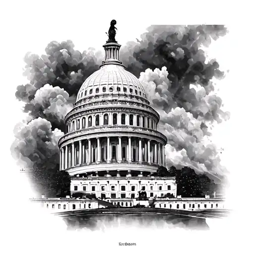 Us Capitol With Puppet Strings Coming From It